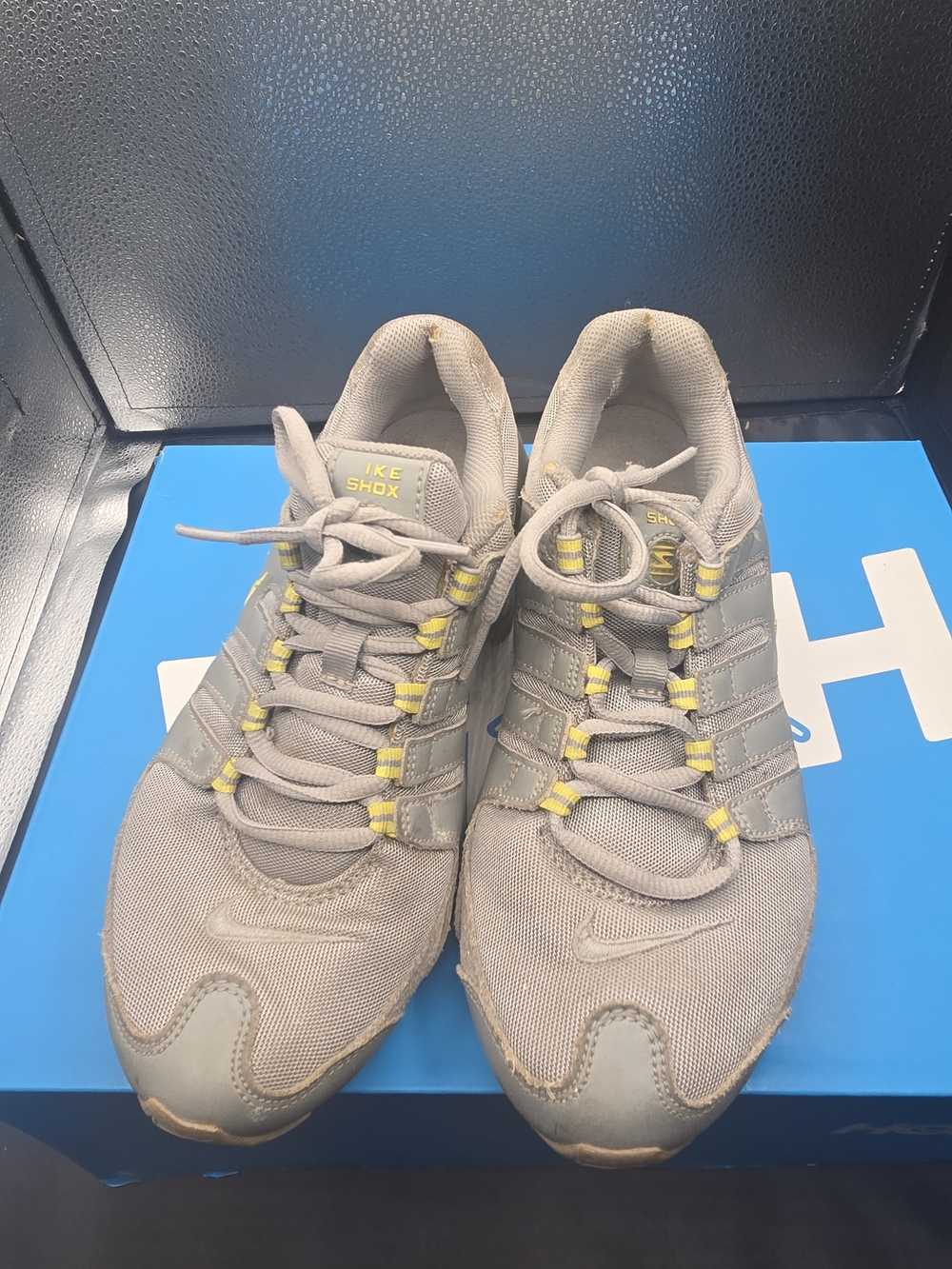 Nike Shox Women's Gray Sneakers with Yellow Accents